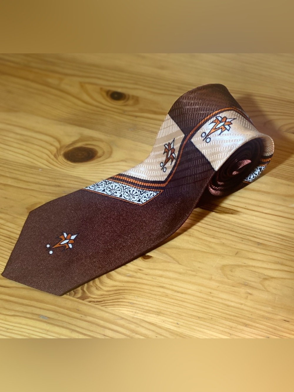 Vintage 1940s AMVETS Art Deco Mid Centry Modtern Satin Necktie NWT